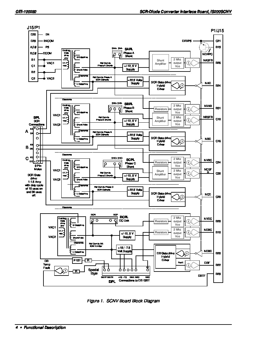 First Page Image of IS200SCNVG1ADC SCR-Diode Converter Interface Board Diagrams.pdf
